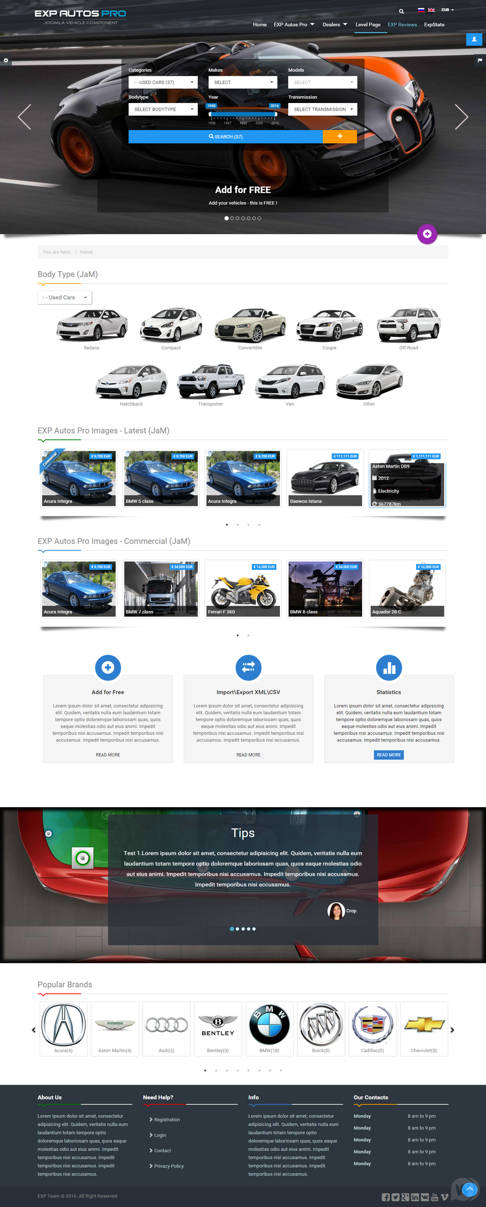 EXP Autos Pro v4.2.3.1 - авто магазин на Joomla