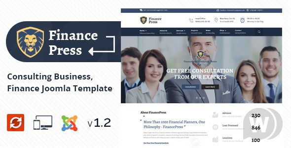 Finance Press v1.2 - бизнес шаблон Joomla