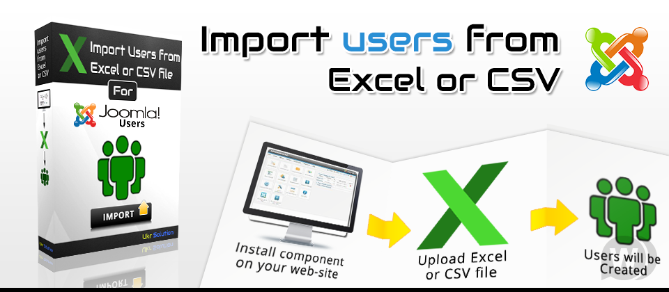 Import users from Excel or CSV file v2.5.7 - импорт/загрузка пользователей в Joomla