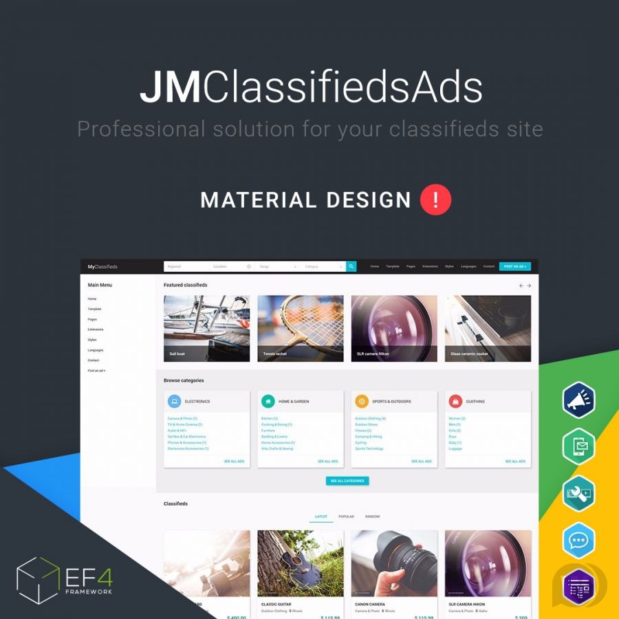 JM ClassifiedAds v1.09 - шаблон доски объявлений Joomla