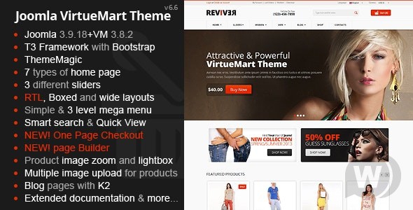 Reviver v6.6 - многоцелевая тема VirtueMart