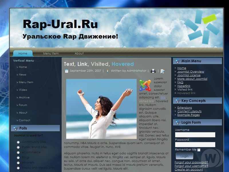 Шаблон Joomla 1.5 (rap-ural.ру)