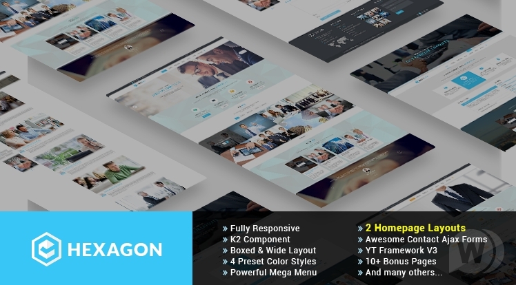 SJ Hexagon v3.9.6 - адаптивный бизнес-шаблон Joomla