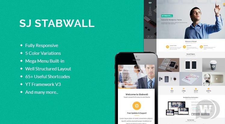 SJ Stabwall v3.9.6 - бизнес тема Joomla
