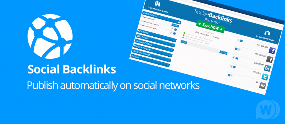 Social Backlinks v2.2.15 - кросспостинг для Joomla