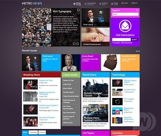 TX Metronews v1.2 - новостной шаблон Joomla